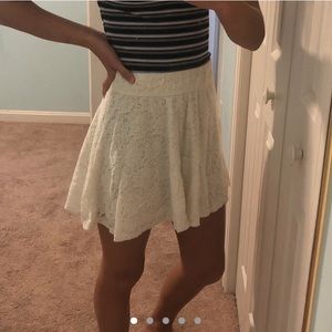 white hollister flowy skirt